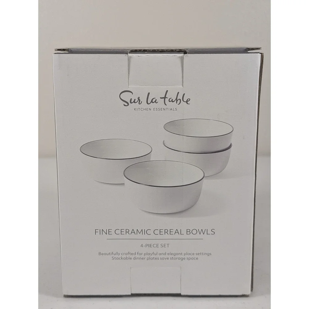 Sur La Table Fine Ceramic Cereal Bowls 4-Pack 5.75
